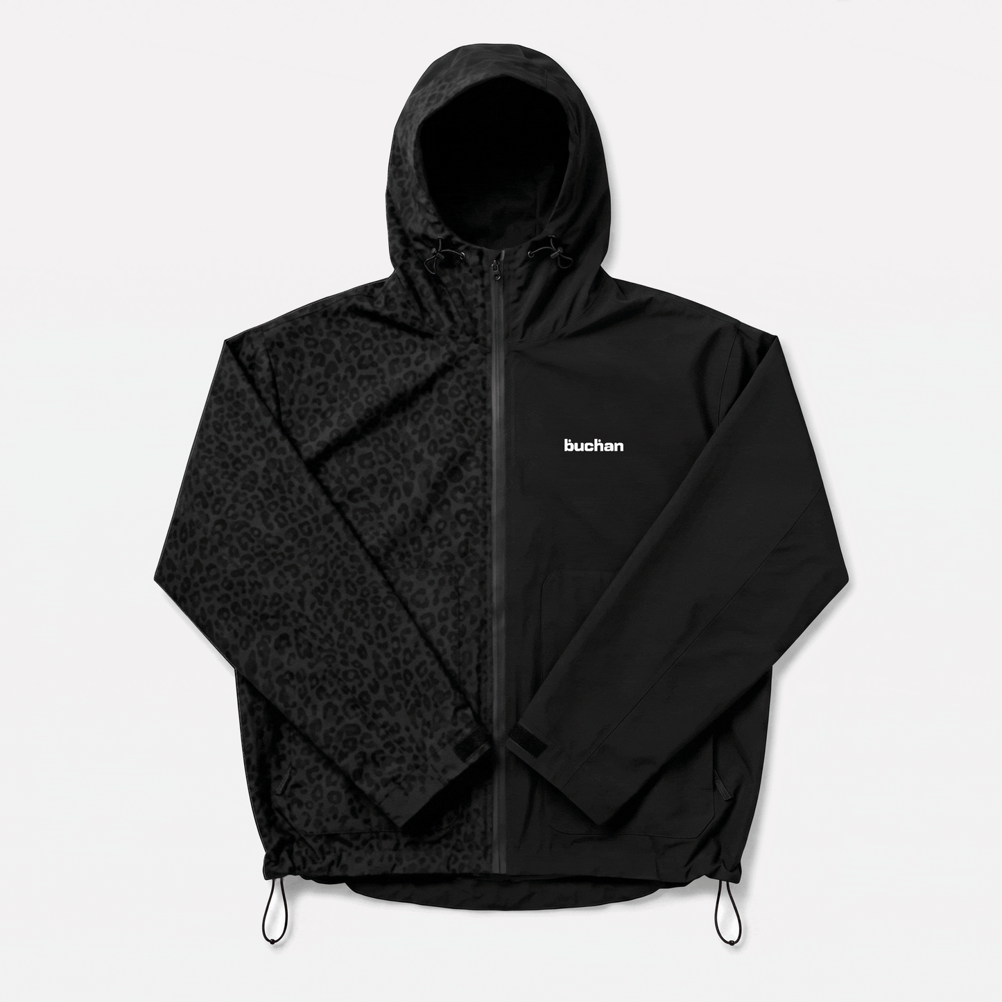 Water Reactive Cheetah Rain Jacket - Black