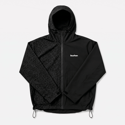 Water Reactive Cheetah Rain Jacket - Black