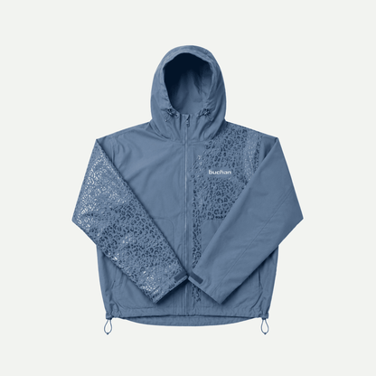 Water Reactive Cheetah Rain Jacket - Blue